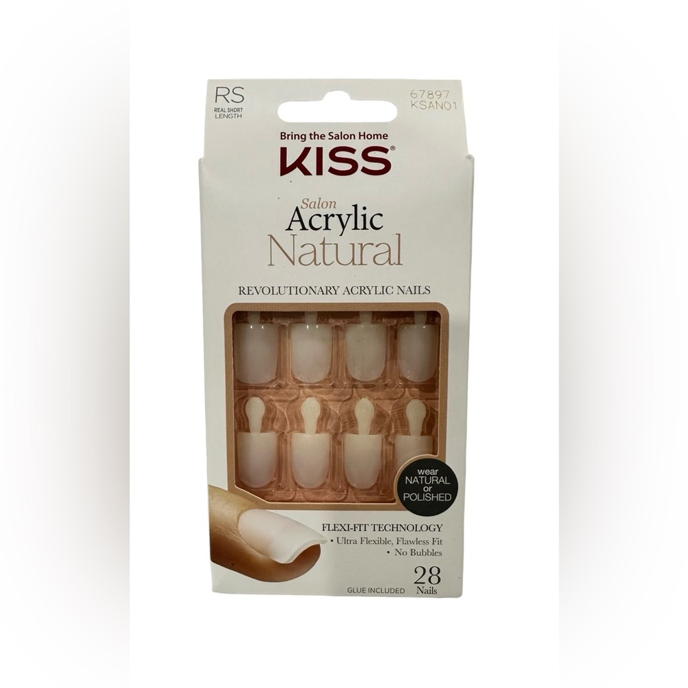 Kiss Salon Acrylic Natural Revolutionary Acrylic Nails, KSAN01 Real Short